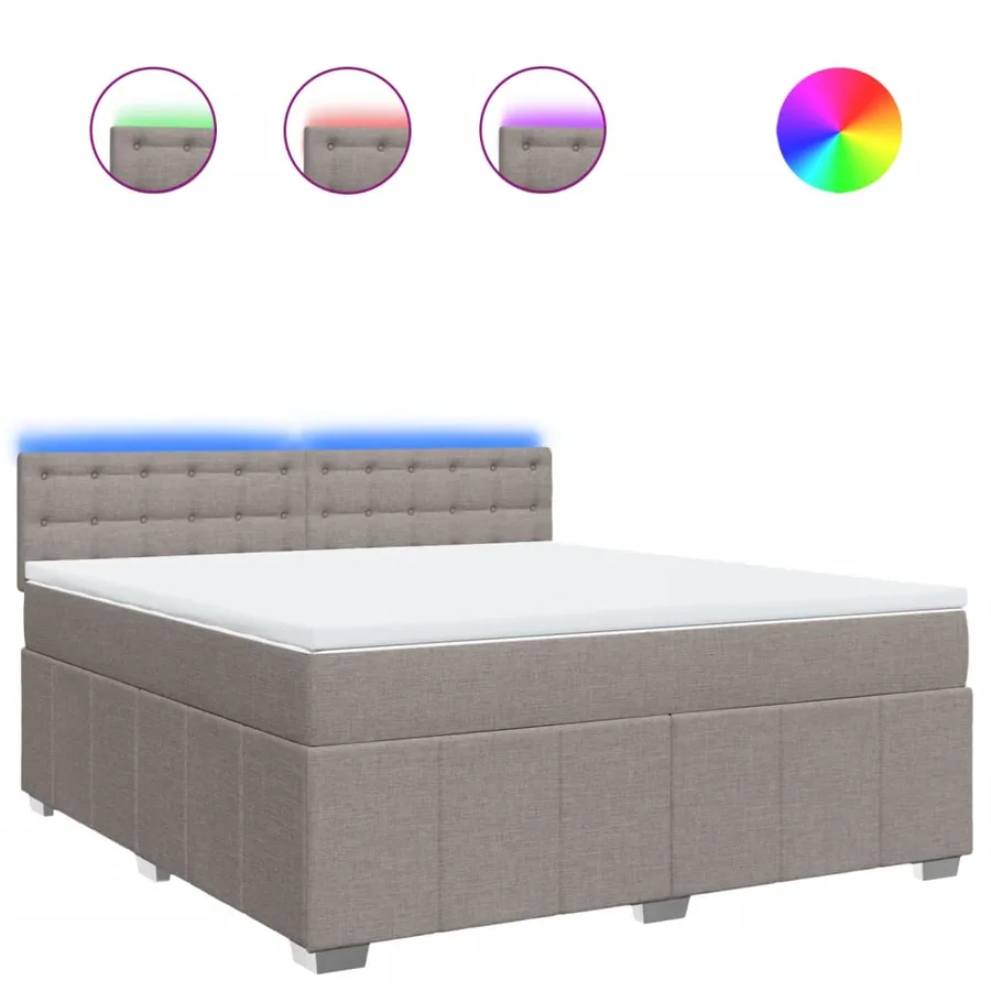 Sommier à lattes de lit avec matelas Taupe 180x200 cm Tissu - 2