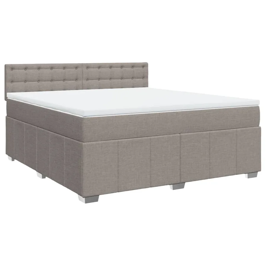 Sommier à lattes de lit avec matelas Taupe 180x200 cm Tissu - 3