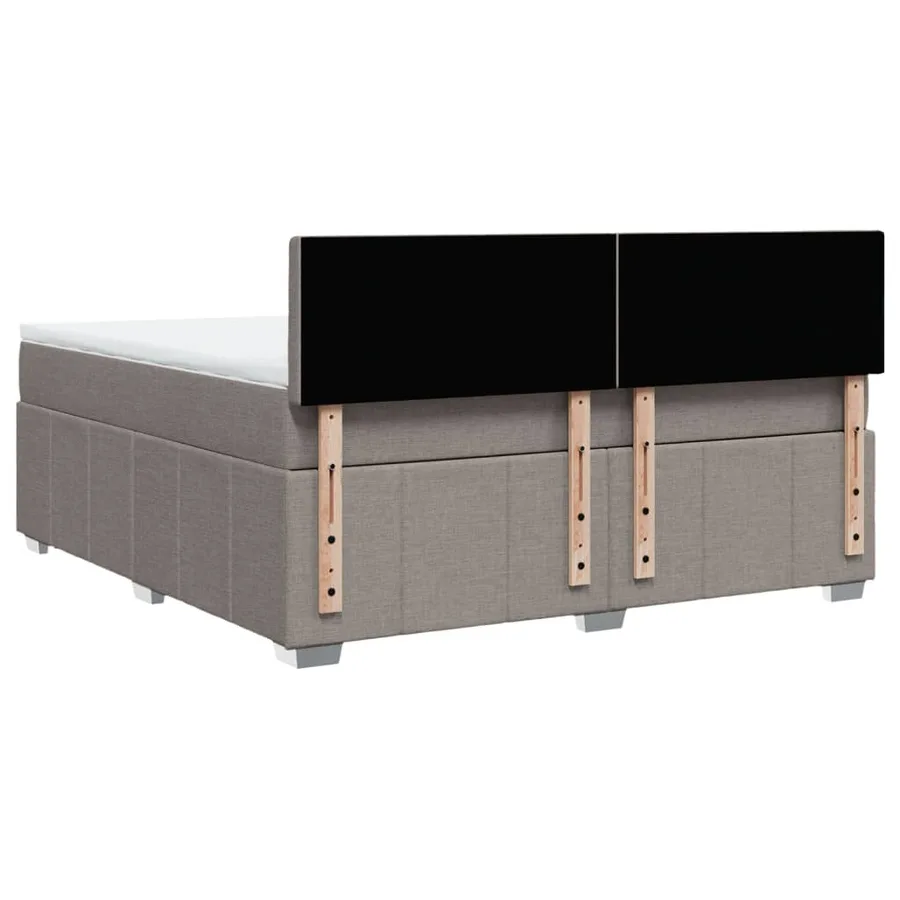 Sommier à lattes de lit avec matelas Taupe 180x200 cm Tissu - 8