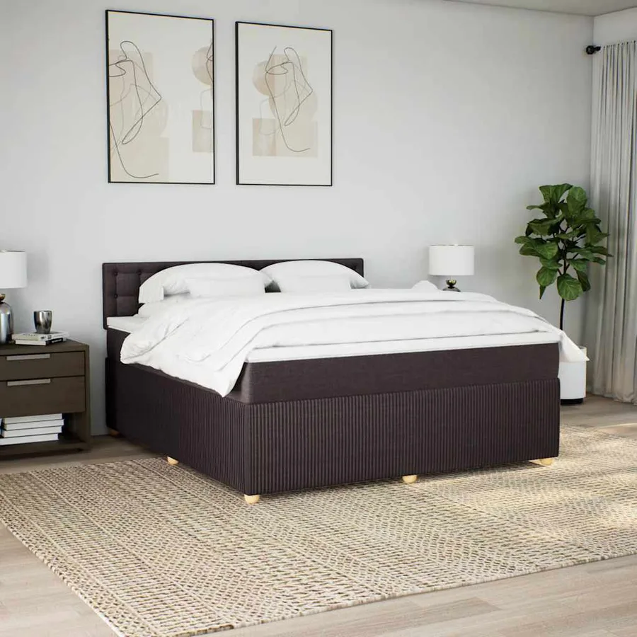 Sommier à lattes de lit avec matelas Marron foncé 180x200 cm - 3