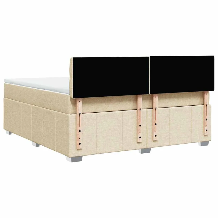 Sommier à lattes de lit avec matelas Crème 180x200 cm Tissu - 6