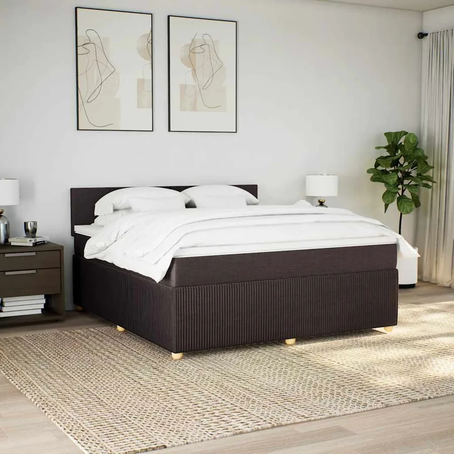 Sommier à lattes de lit avec matelas Marron foncé 180x200 cm - 3