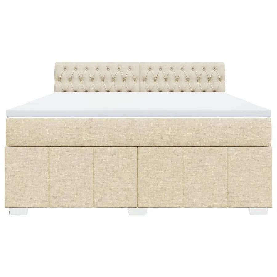 Sommier à lattes de lit avec matelas Crème 180x200 cm Tissu - 6