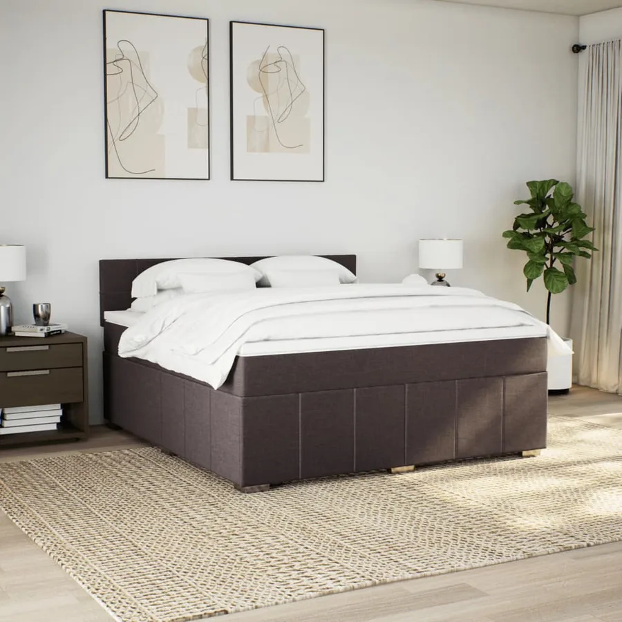 Sommier à lattes de lit avec matelas Marron foncé 180x200 cm - 3