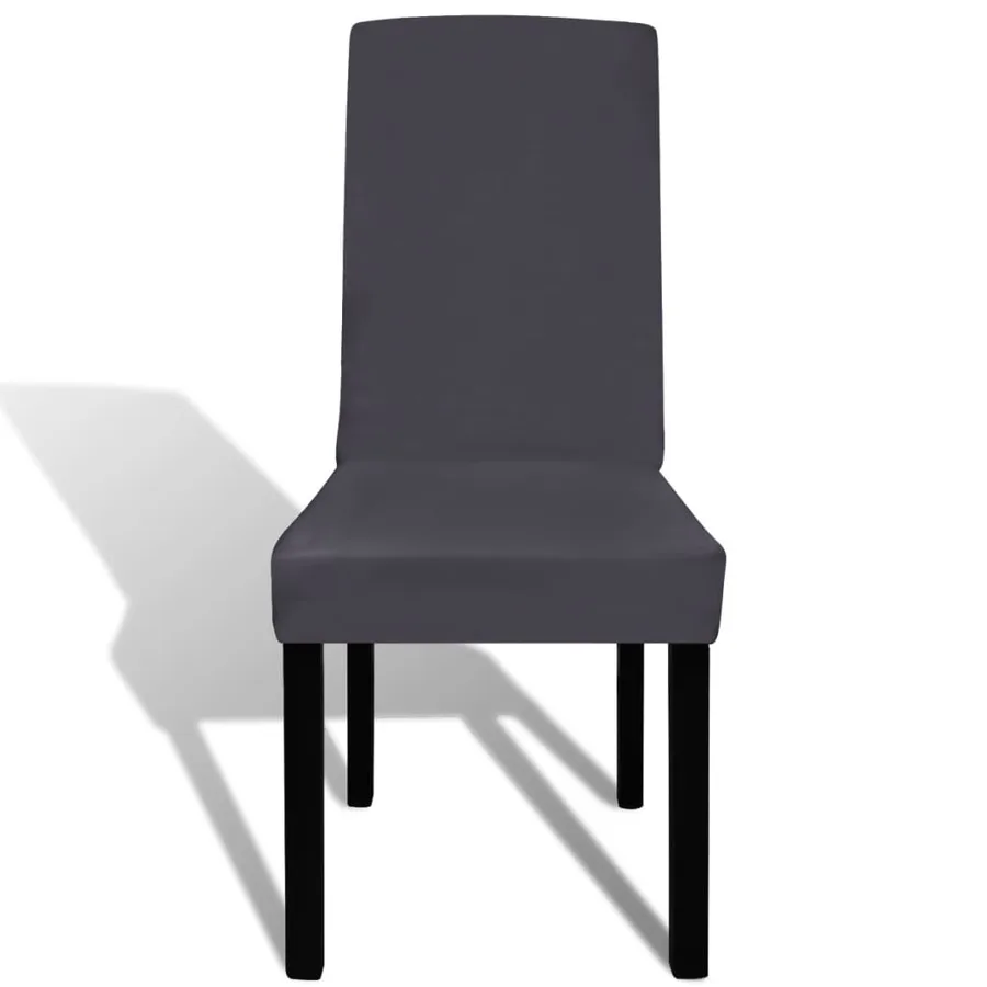 Housse de chaise droite extensible 6 pcs anthracite - 3