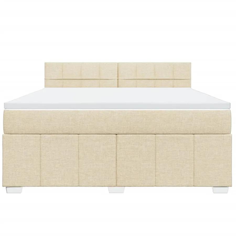 Sommier à lattes de lit avec matelas Crème 180x200 cm Tissu - 6