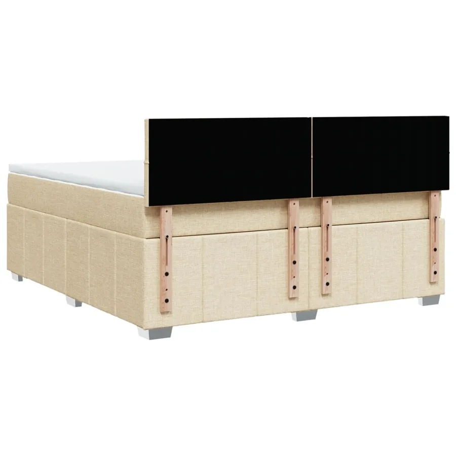 Sommier à lattes de lit avec matelas Crème 180x200 cm Tissu - 8