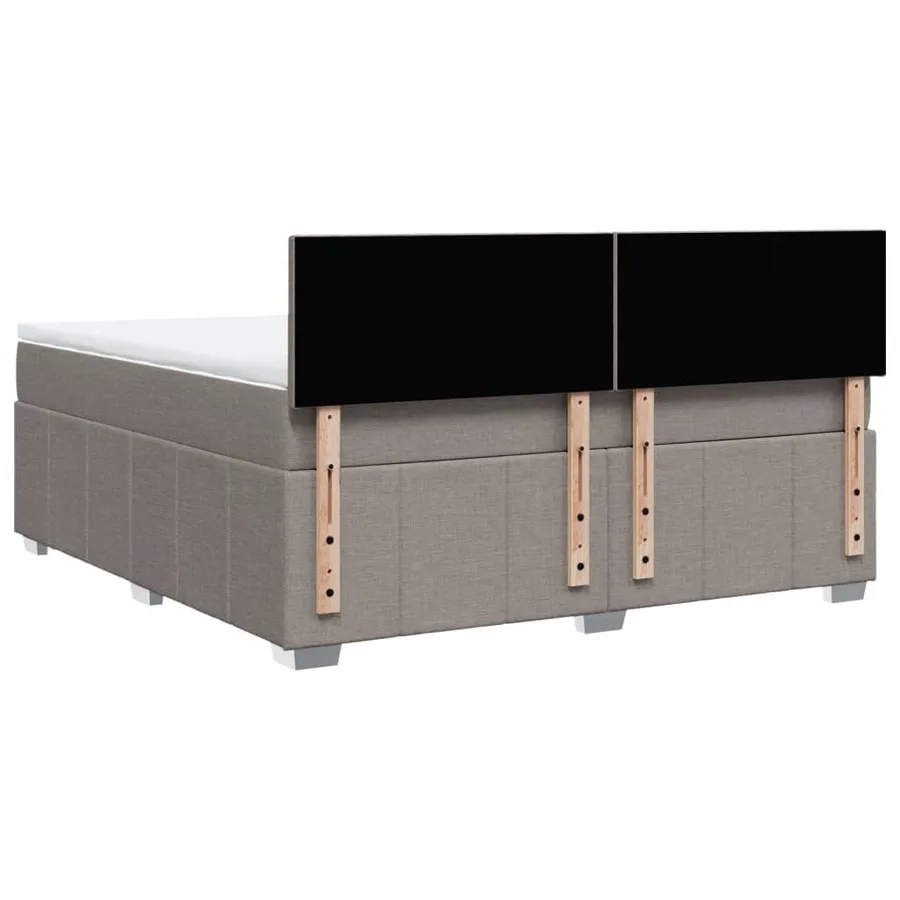Sommier à lattes de lit avec matelas Taupe 180x200 cm Tissu - 8