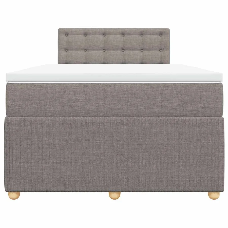 Sommier à lattes de lit avec matelas Taupe 120x200 cm Tissu - 4