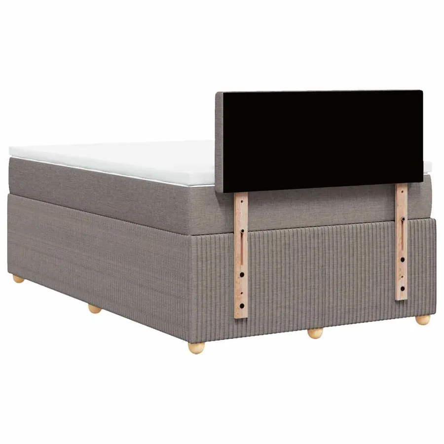 Sommier à lattes de lit avec matelas Taupe 120x200 cm Tissu - 6