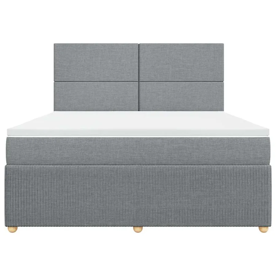 Sommier à lattes de lit avec matelas Gris clair 180x200cm Tissu - 6