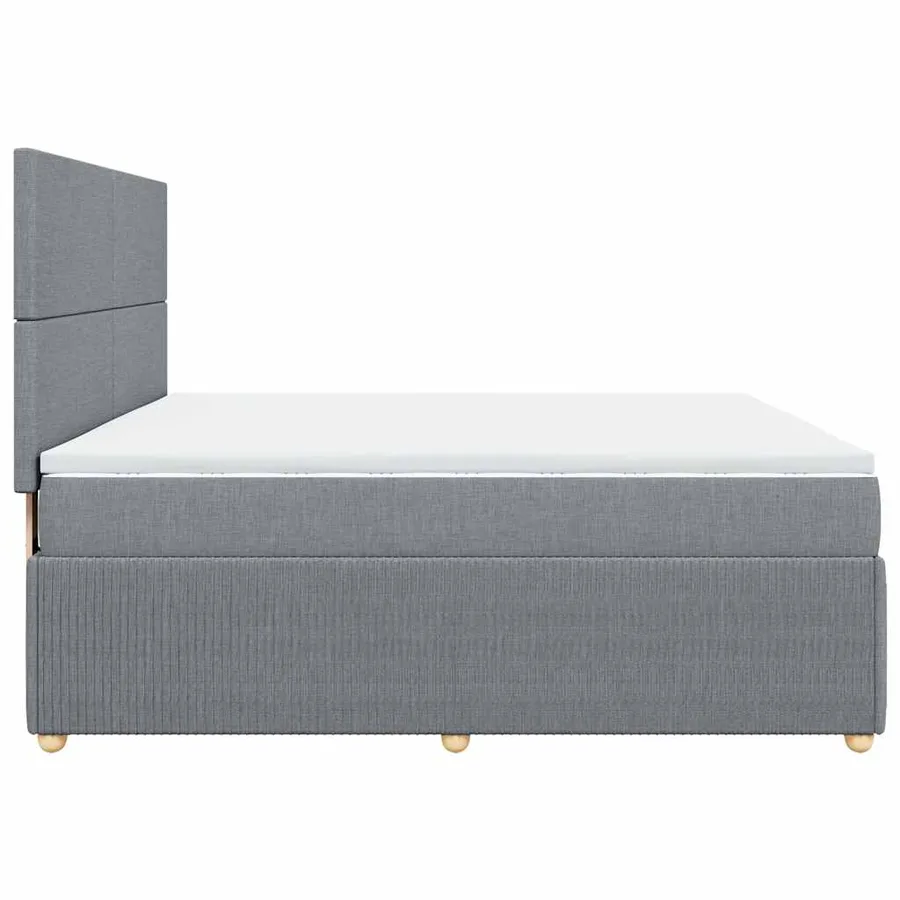 Sommier à lattes de lit avec matelas Gris clair 180x200cm Tissu - 7