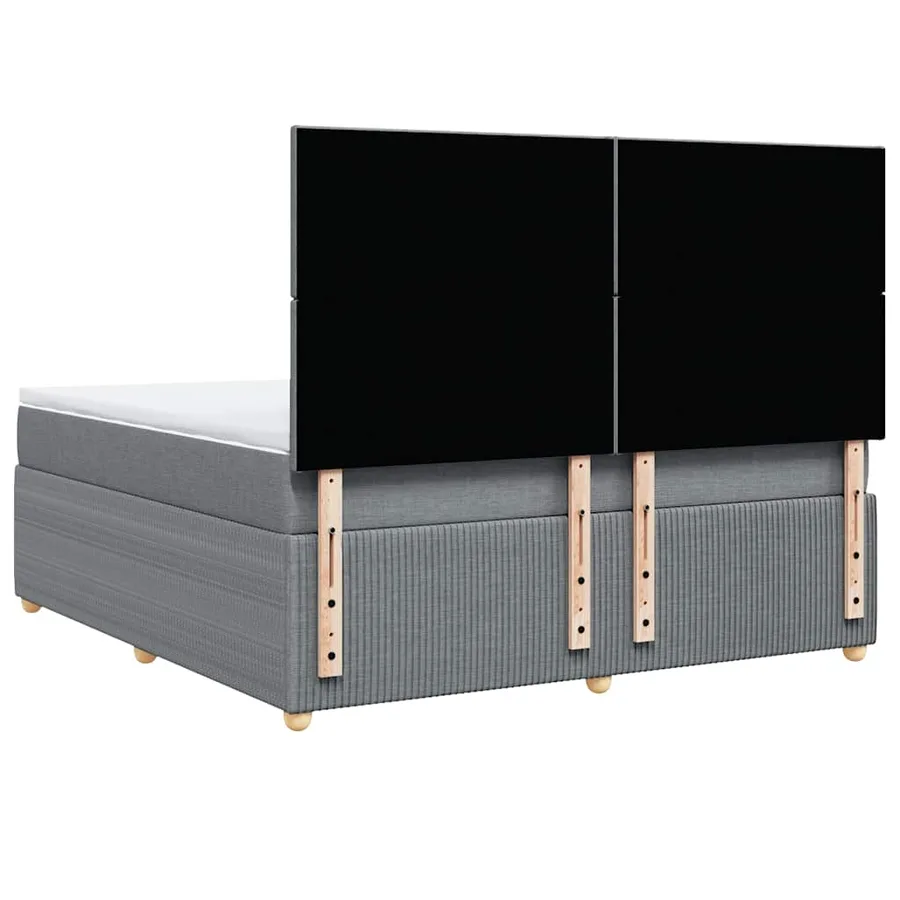 Sommier à lattes de lit avec matelas Gris clair 180x200cm Tissu - 8