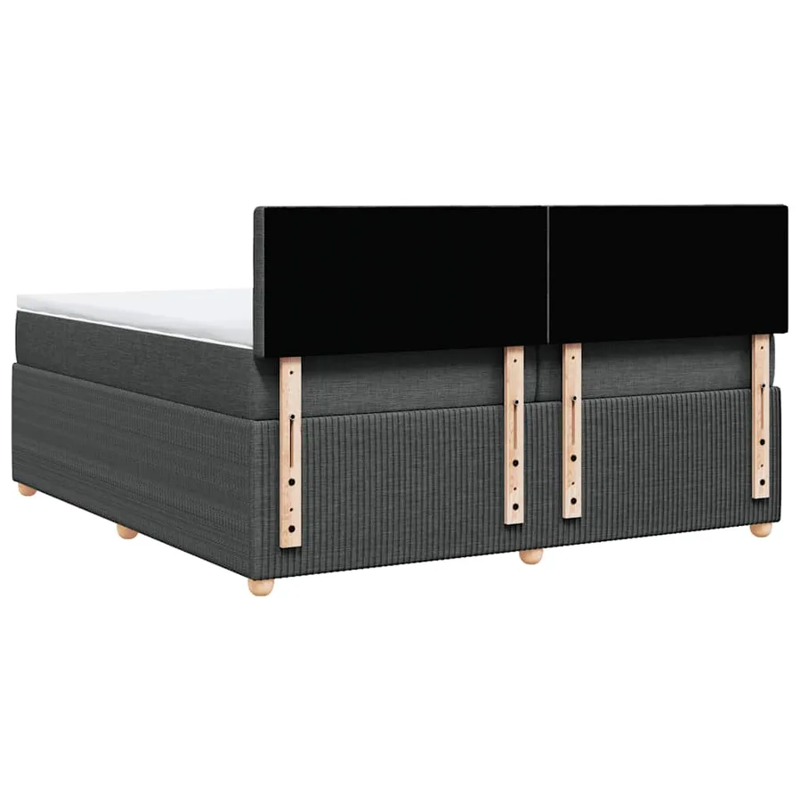 Sommier à lattes de lit avec matelas Gris foncé 200x200cm Tissu - 8