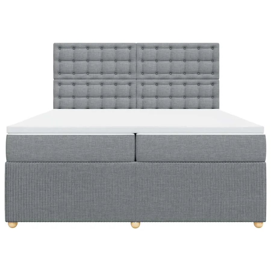 Sommier à lattes de lit avec matelas Gris clair 200x200cm Tissu - 6
