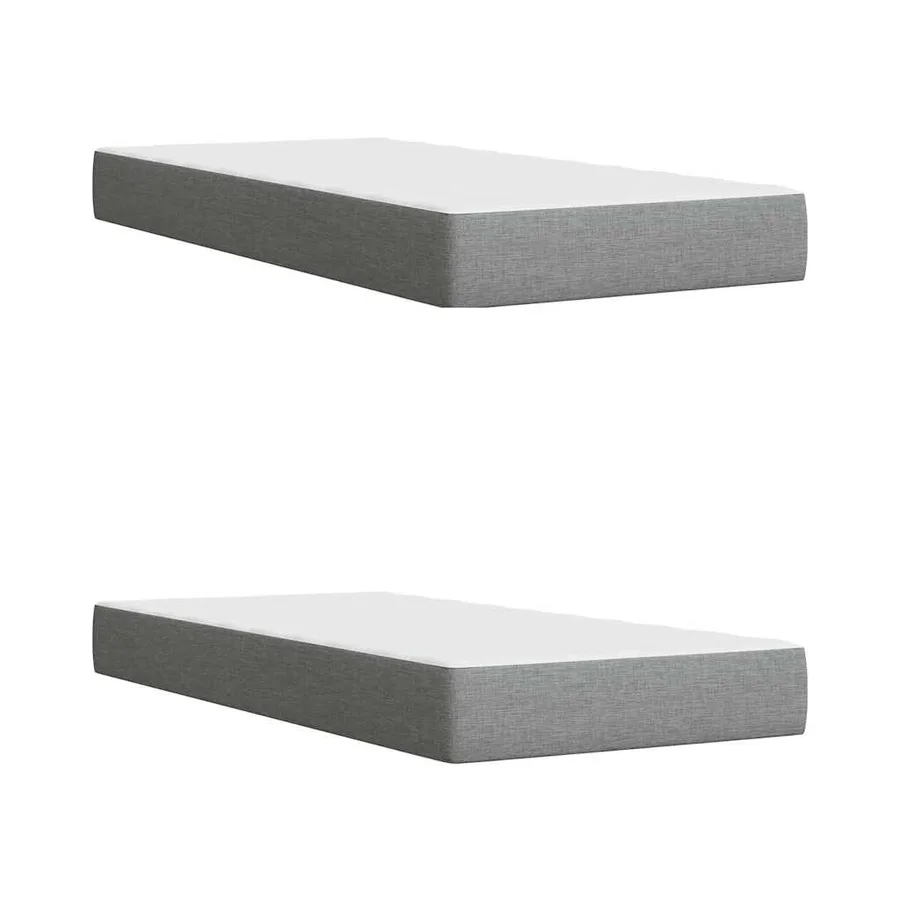 Sommier à lattes de lit avec matelas Gris clair 200x200cm Tissu - 11