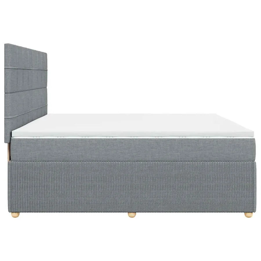 Sommier à lattes de lit avec matelas Gris clair 200x200cm Tissu - 7