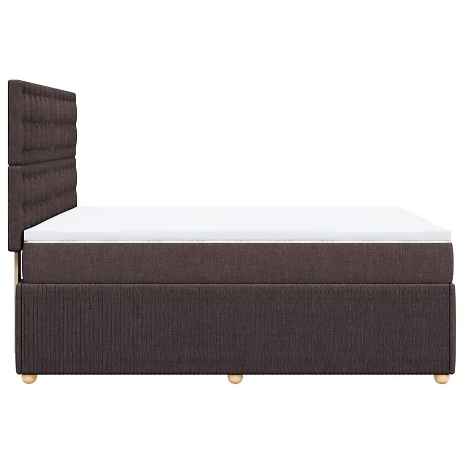 Sommier à lattes de lit avec matelas Marron foncé 140x190 cm - 5