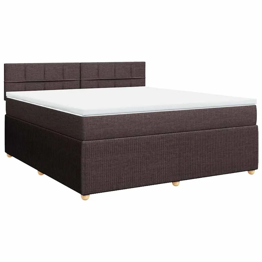 Sommier à lattes de lit avec matelas Marron foncé 180x200 cm - 2