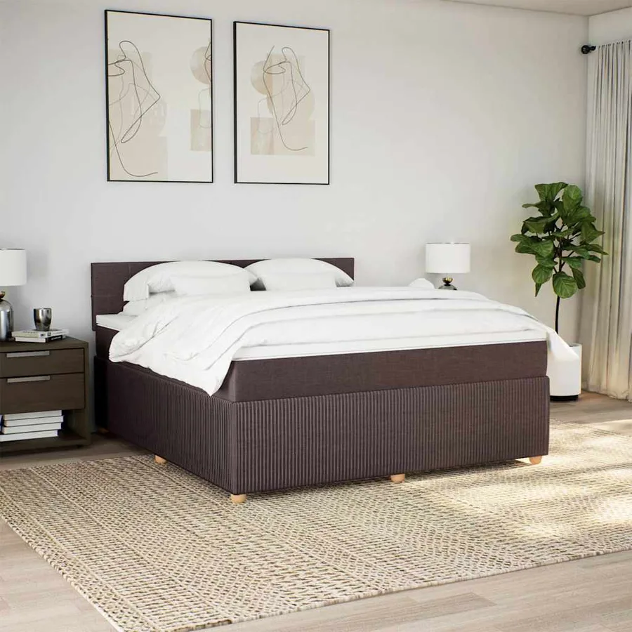 Sommier à lattes de lit avec matelas Marron foncé 180x200 cm - 3