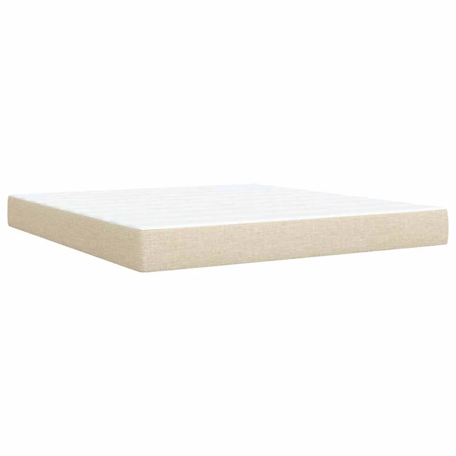 Sommier à lattes de lit avec matelas Crème 180x200 cm Tissu - 10