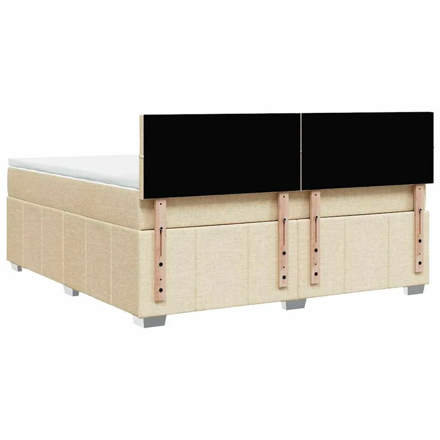 Sommier à lattes de lit avec matelas Crème 180x200 cm Tissu - 6