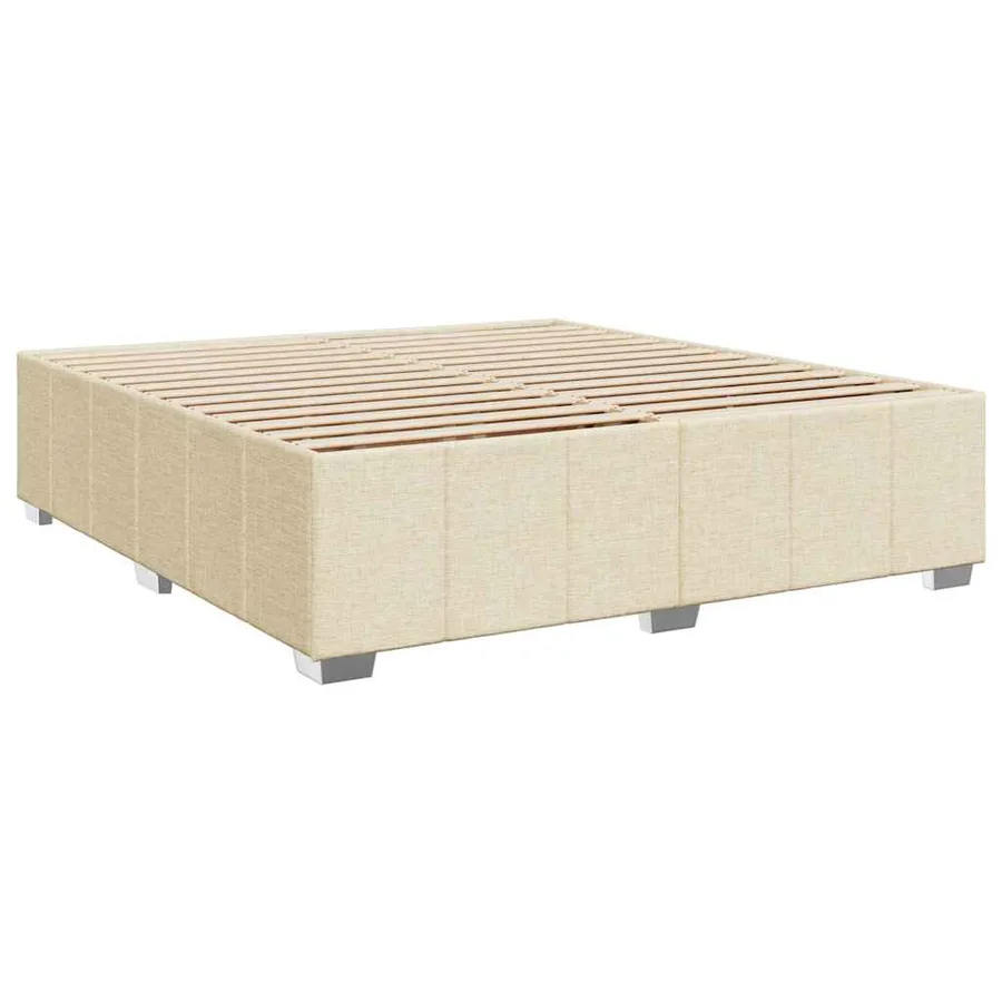 Sommier à lattes de lit avec matelas Crème 180x200 cm Tissu - 8