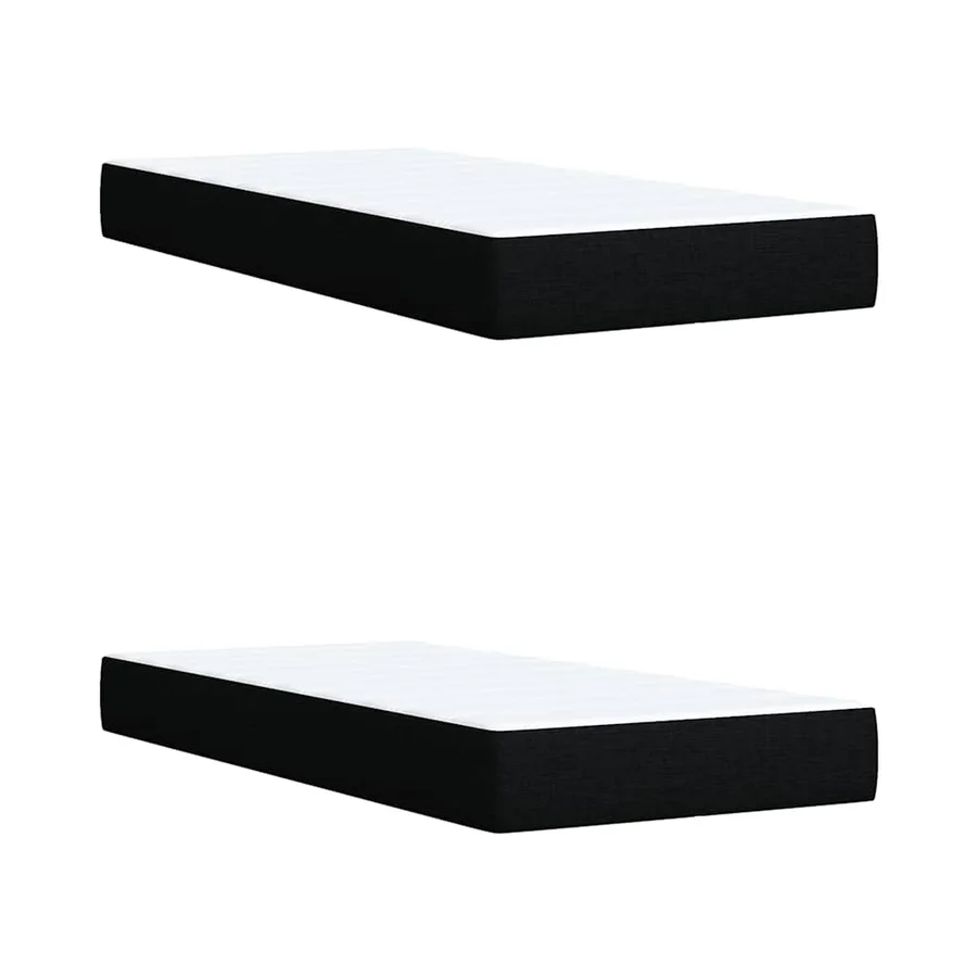 Sommier à lattes de lit avec matelas Noir 200x200 cm Tissu - 10