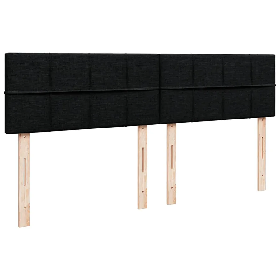 Sommier à lattes de lit avec matelas Noir 200x200 cm Tissu - 12