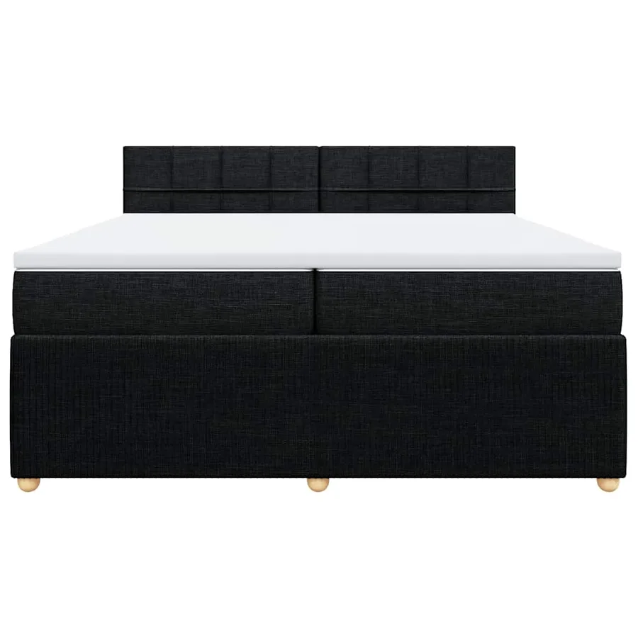 Sommier à lattes de lit avec matelas Noir 200x200 cm Tissu - 6