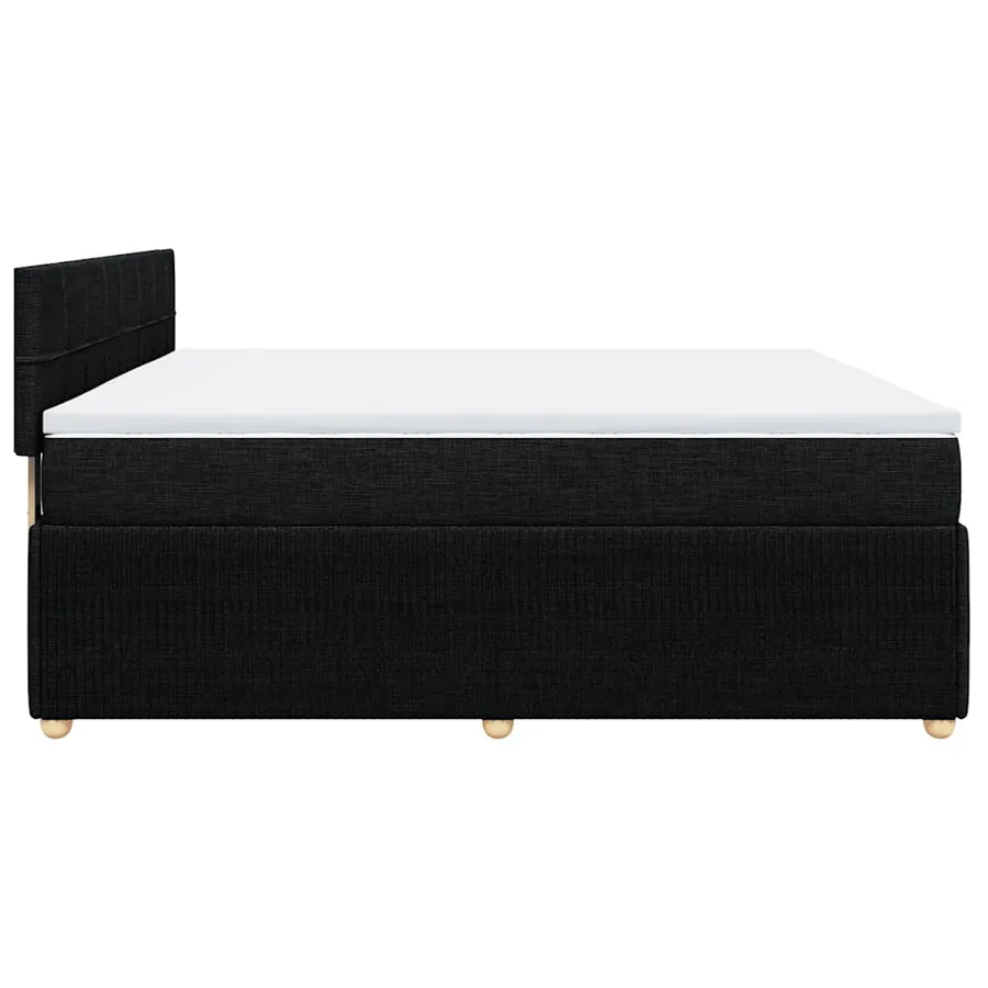 Sommier à lattes de lit avec matelas Noir 200x200 cm Tissu - 7