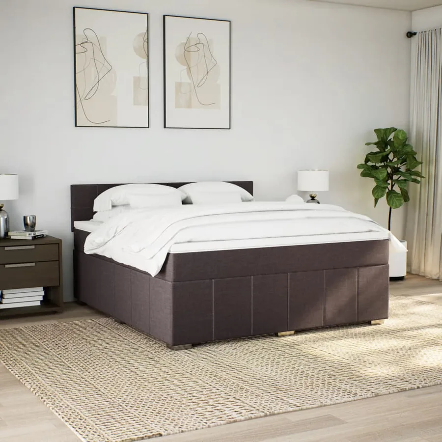 Sommier à lattes de lit avec matelas Marron foncé 180x200 cm - 4