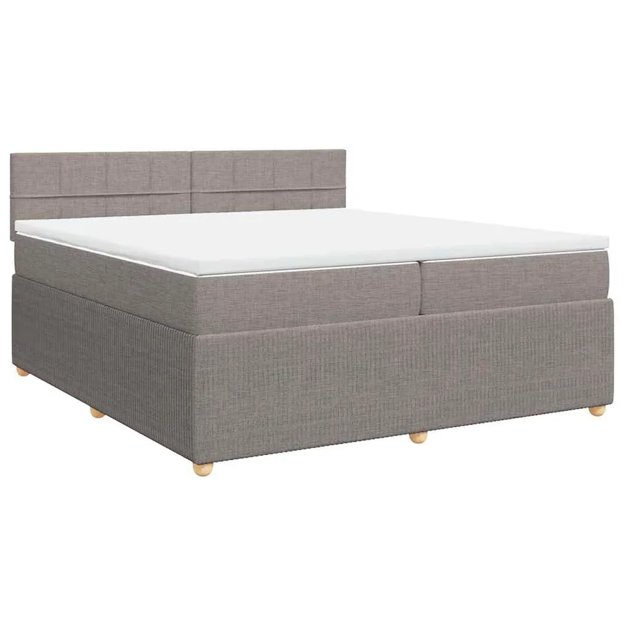 Sommier à lattes de lit avec matelas Taupe 200x200 cm Tissu - 2
