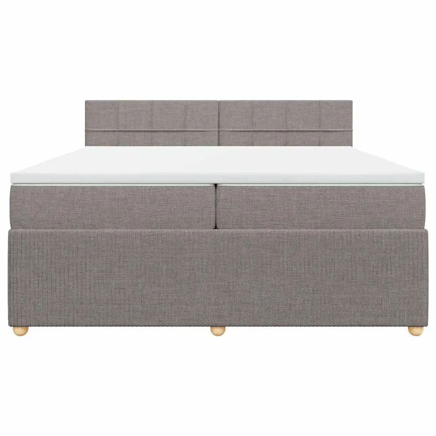 Sommier à lattes de lit avec matelas Taupe 200x200 cm Tissu - 4