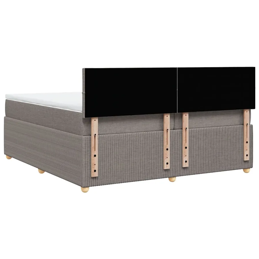 Sommier à lattes de lit avec matelas Taupe 200x200 cm Tissu - 6