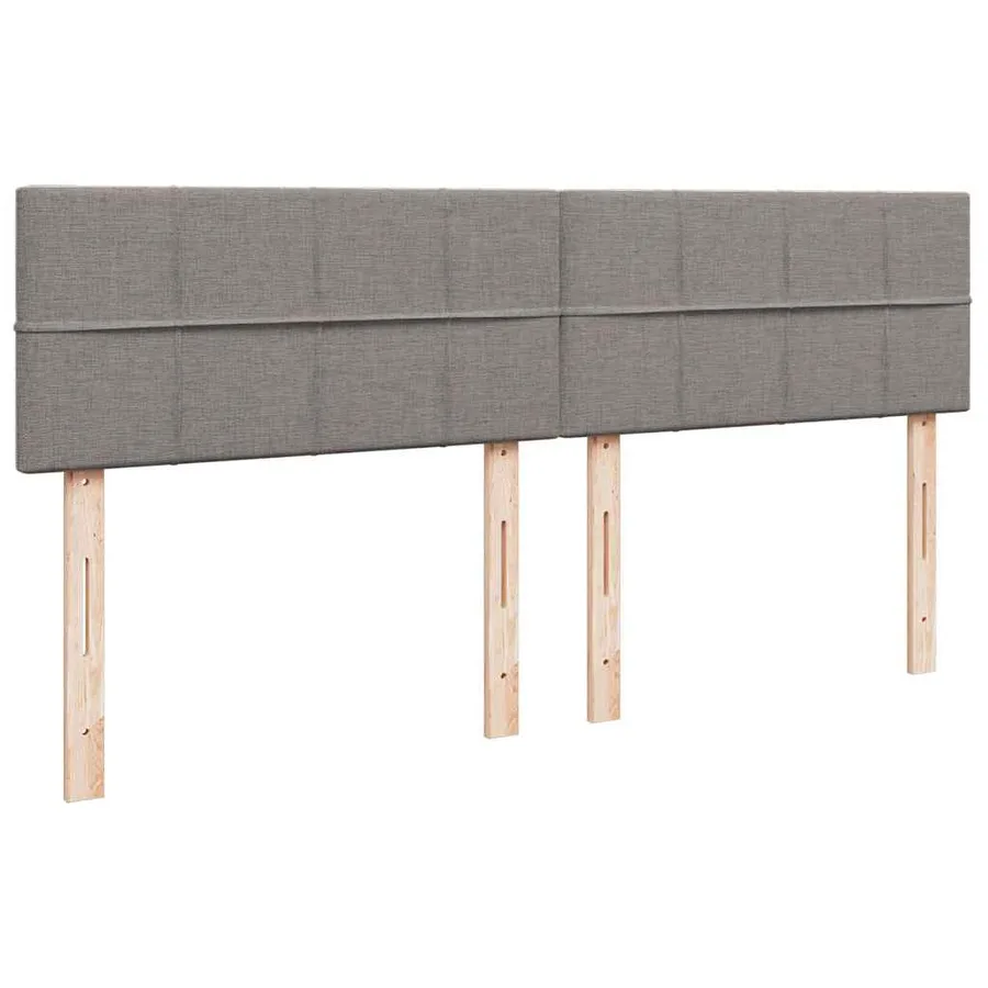 Sommier à lattes de lit avec matelas Taupe 200x200 cm Tissu - 7
