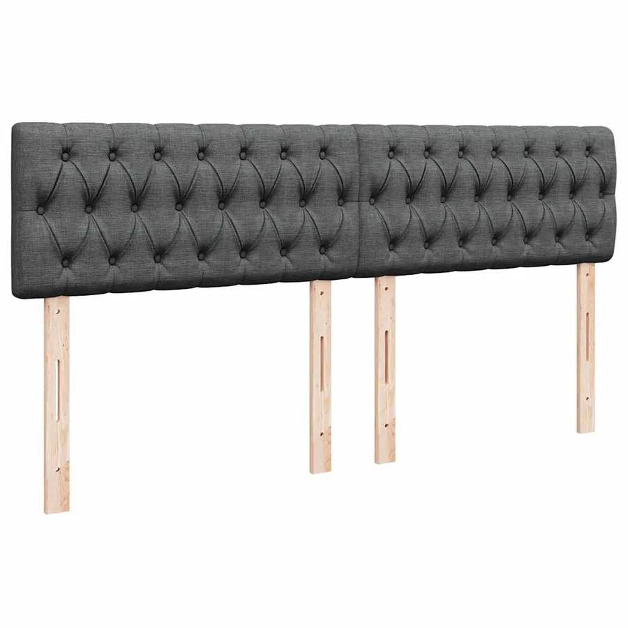 Sommier à lattes de lit avec matelas Gris foncé 200x200cm Tissu - 12