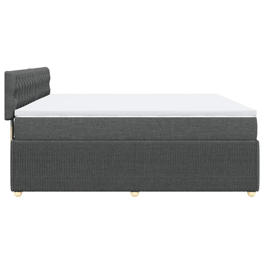 Sommier à lattes de lit avec matelas Gris foncé 200x200cm Tissu - 7