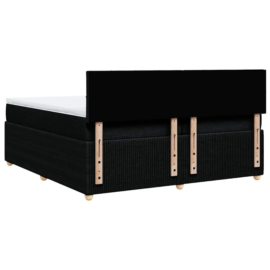 Sommier à lattes de lit avec matelas Noir 200x200 cm Tissu - 6