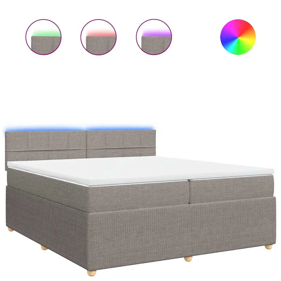 Sommier à lattes de lit avec matelas Taupe 200x200 cm Tissu - 2