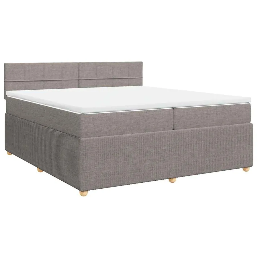 Sommier à lattes de lit avec matelas Taupe 200x200 cm Tissu - 3