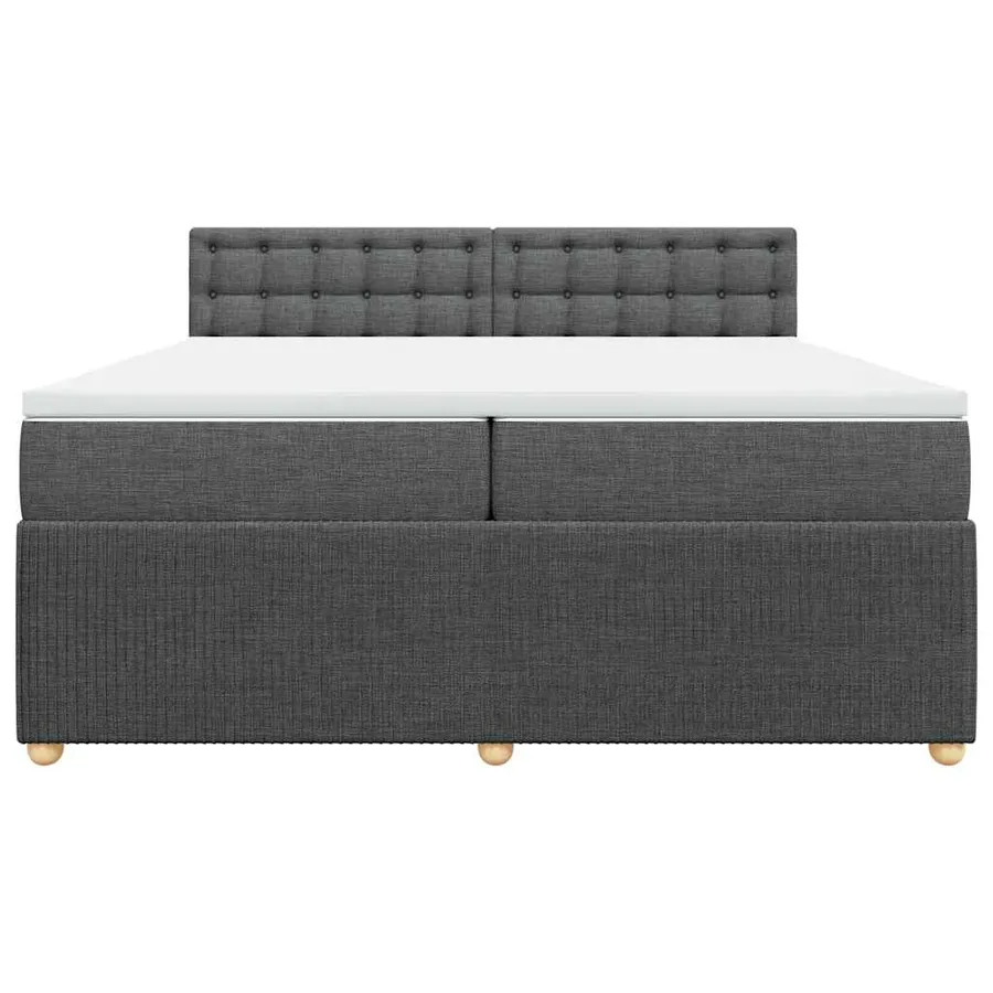 Sommier à lattes de lit avec matelas Gris foncé 200x200cm Tissu - 4
