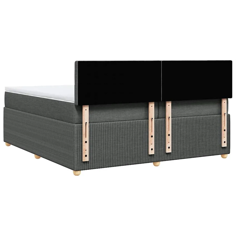 Sommier à lattes de lit avec matelas Gris foncé 200x200cm Tissu - 6