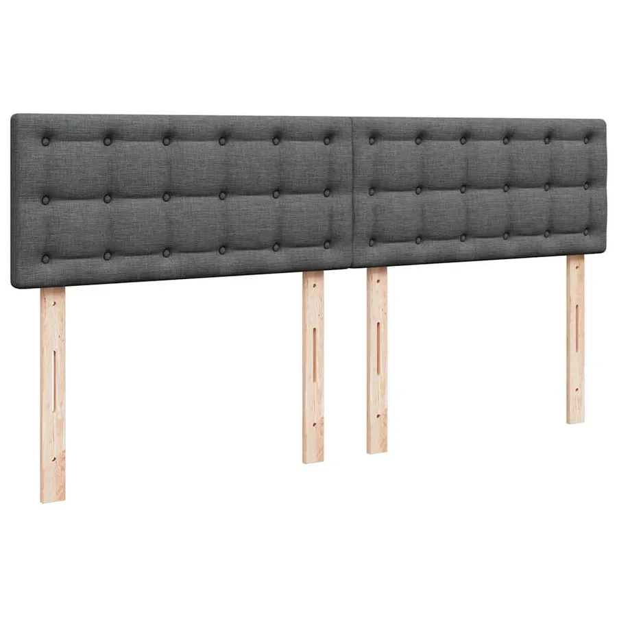 Sommier à lattes de lit avec matelas Gris foncé 200x200cm Tissu - 7
