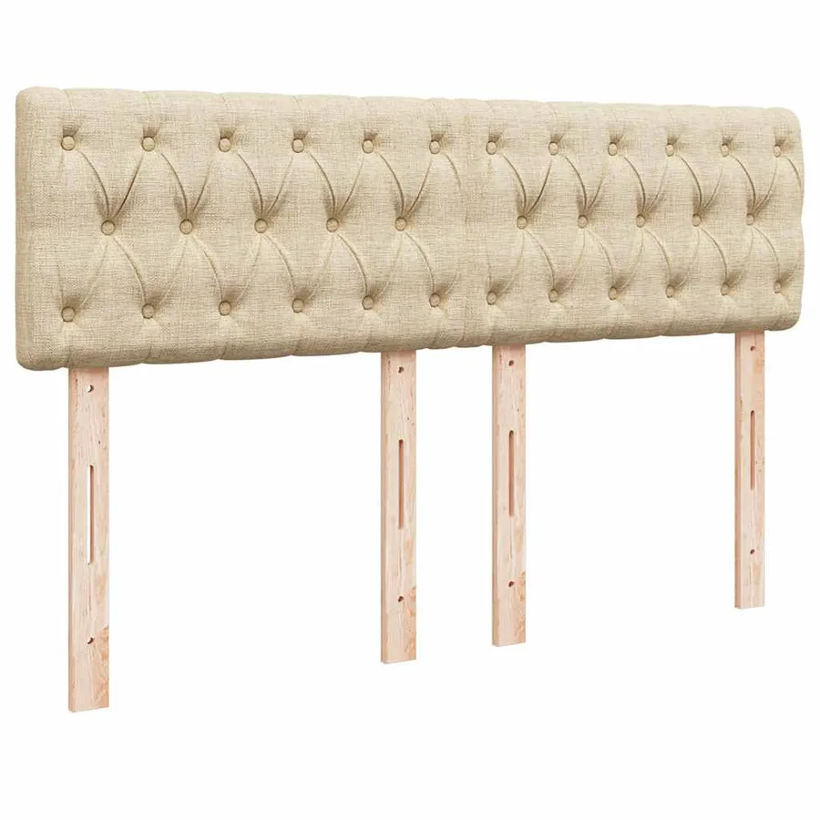 Sommier à lattes de lit avec matelas Crème 140x190 cm Tissu - 12