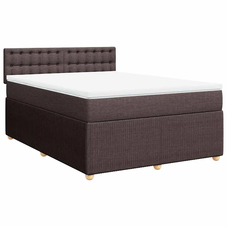 Sommier à lattes de lit avec matelas Marron foncé 140x190 cm - 3