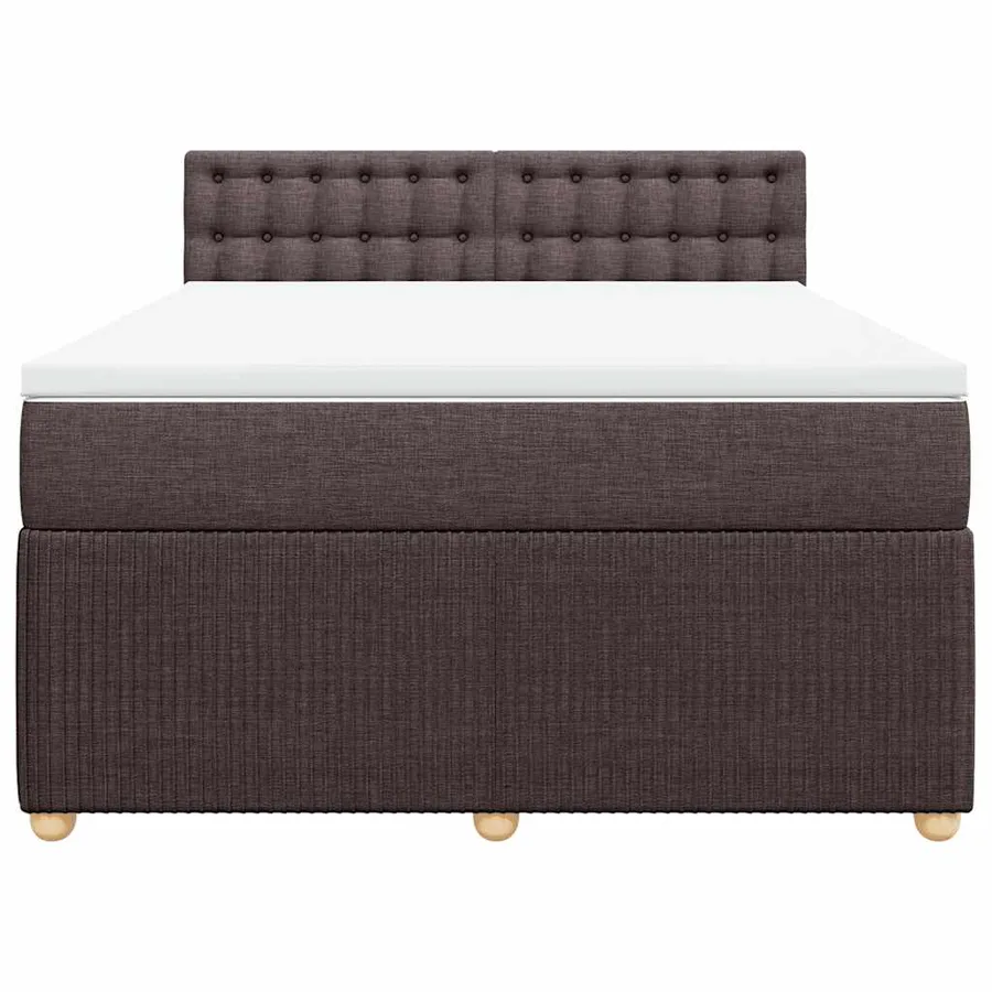 Sommier à lattes de lit avec matelas Marron foncé 140x190 cm - 6