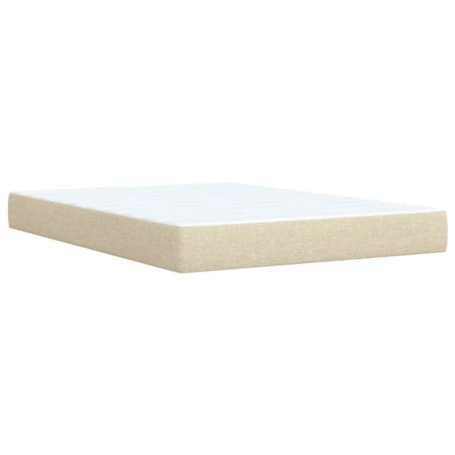 Sommier à lattes de lit avec matelas Crème 140x190 cm Tissu - 10