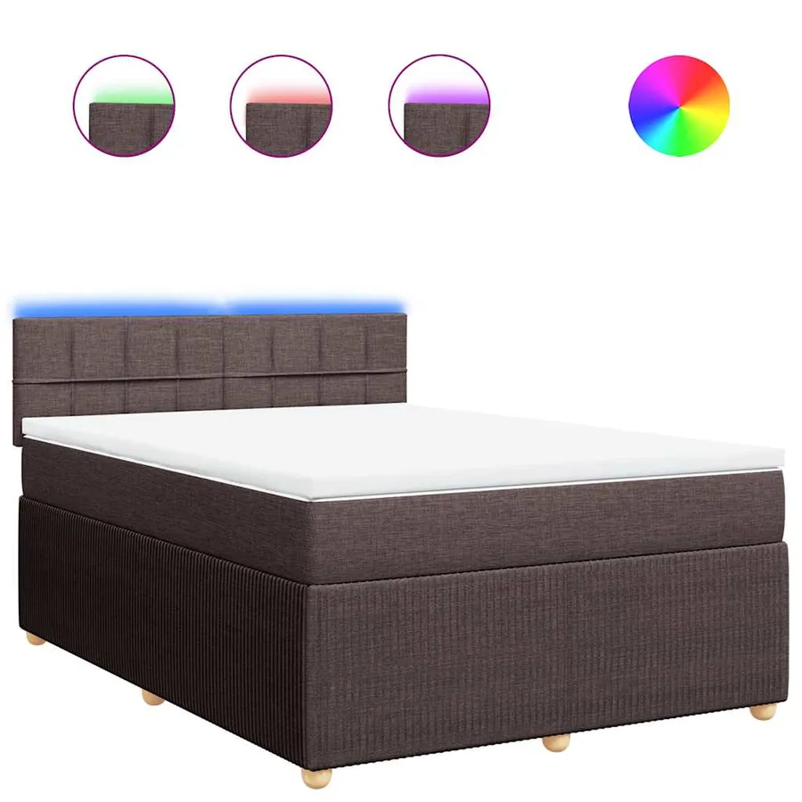 Sommier à lattes de lit avec matelas Marron foncé 140x190 cm - 2