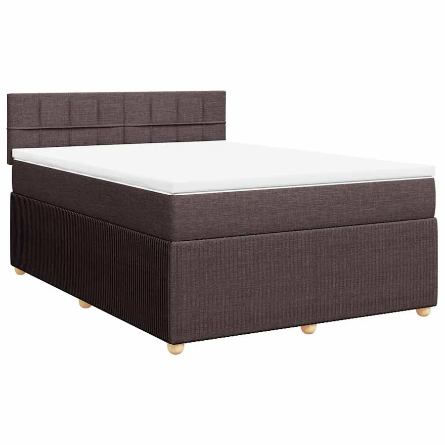 Sommier à lattes de lit avec matelas Marron foncé 140x190 cm - 3